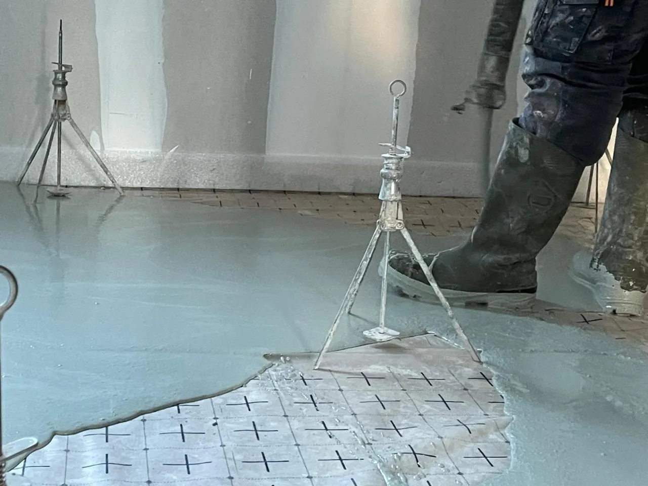 Chape anhydrite coulée